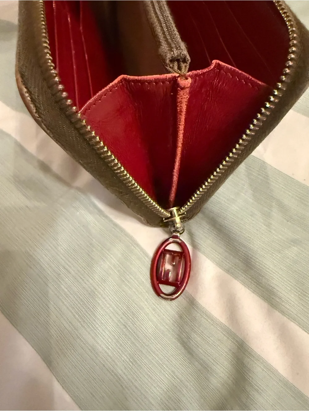 Fendi Monogram Zucchino/Zucca Zip-Around Wallet
